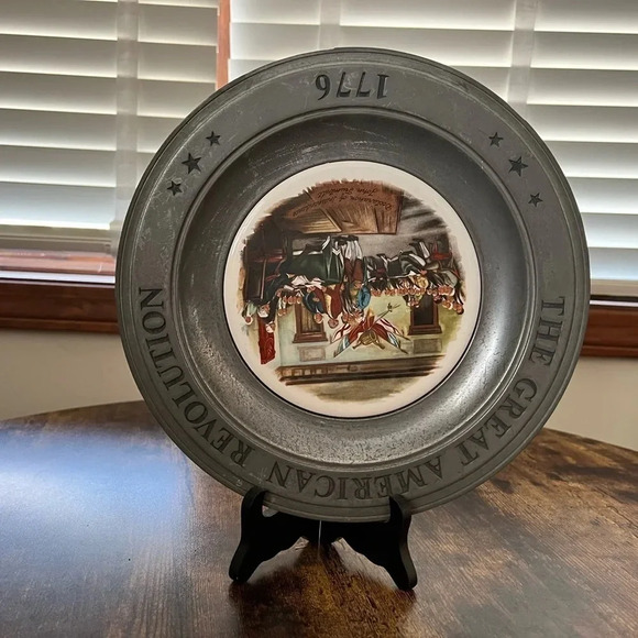 1975 Canton Ohio -Wilton Columbia PA The Great American Revolution pewter plate - Picture 7 of 9